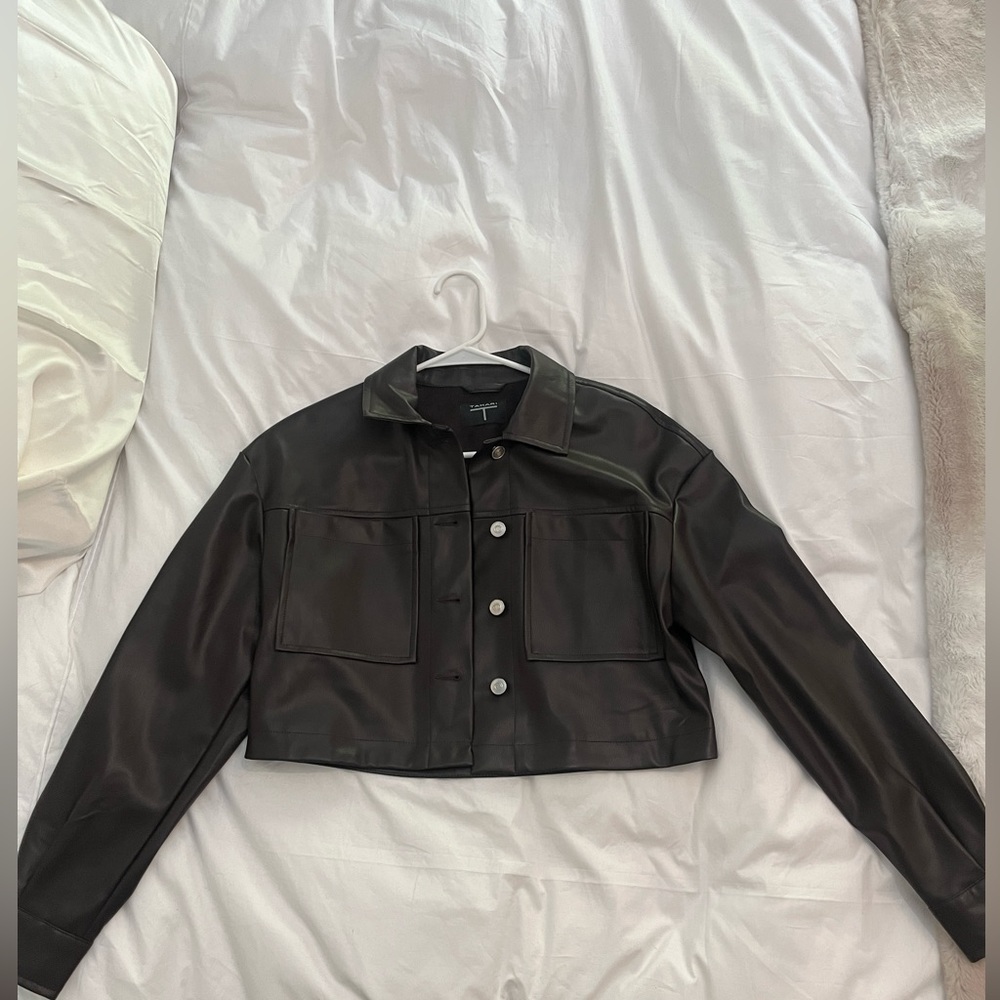 Tahari Brown Leather Jacket